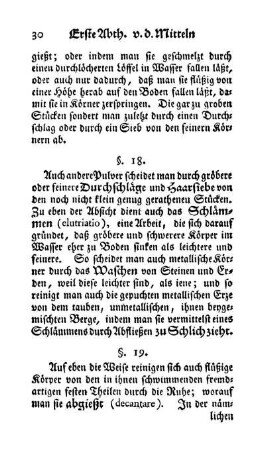 Scheidungen des Feinern vom Gröbern (§. 18)
