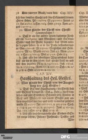 Cap. XIV. Haußhaltung des Heil. Geistes.
