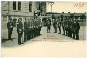 Dresden. Kaserne des Königlich Sächsischen 4. Feldartillerie-Regiments No. 48, Wachaufzug