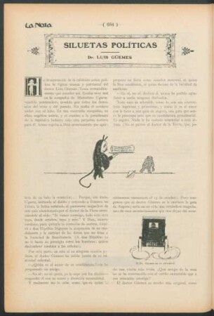 Siluetas políticas - Dr. Luis Güemes : (Caricaturas por Columba)