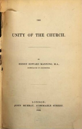 The Unity of the Church