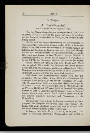 IV. A. Ausbildungszeit