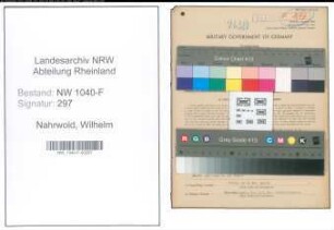 Entnazifizierung Wilhelm Nahrwold , geb. 06.06.1906 (Zollassistent)