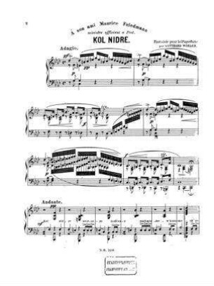 Kol Nidre : fantaisie pour le pianoforte / par Gotthard Wöhler