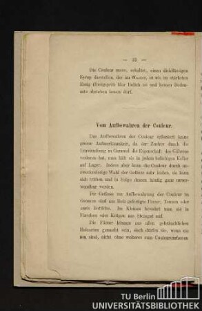 Vom Aufbewahren der Couleur