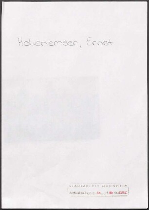 Hohenemser, Ernst, Rom, an Wichert