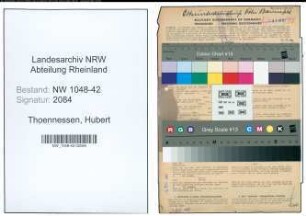 Entnazifizierung Hubert Thoennessen , geb. 29.11.1904 (Lagerist)