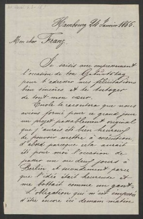 Brief an Franz von Mendelssohn : 24.01.1866