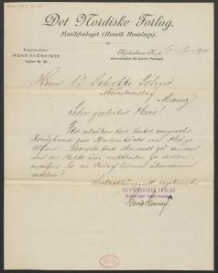 Brief an B. Schott's Söhne : 06.12.1900