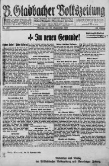 Bergisch Gladbacher Volkszeitung. 1906-1929