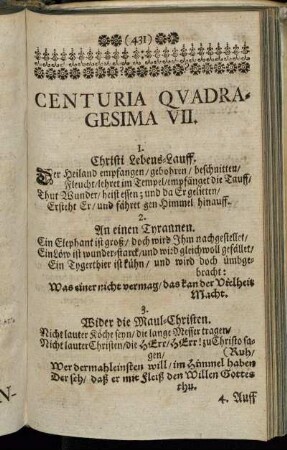 Centuria Quadragesima VII.
