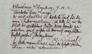 Brief an Wilhelm Laage