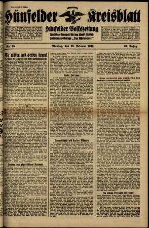 Ausgabe vom Montag, den 26. Februar 1940.