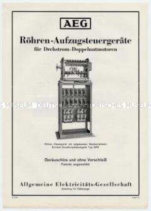 Röhren-Aufzugsteuergeräte für Drehstrom-Doppelnutmotoren