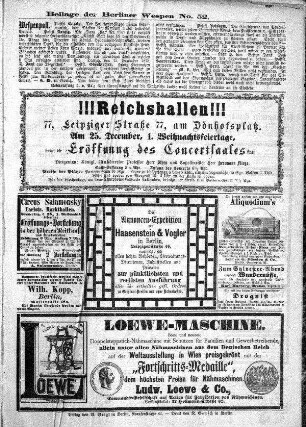 Beilage der Berliner Wespen Nr. 52