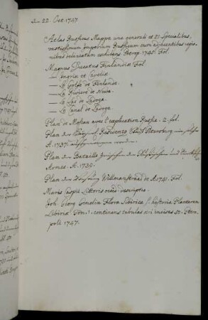 [Reskript vom 22.10.1747, nicht überliefert]