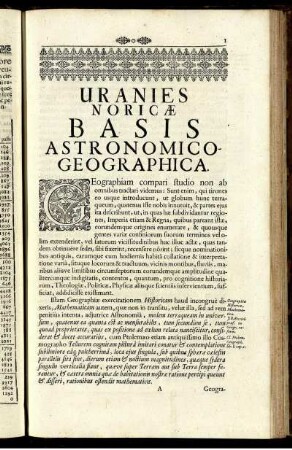 Uranies Noricae Basis Astronomico-Geographica.