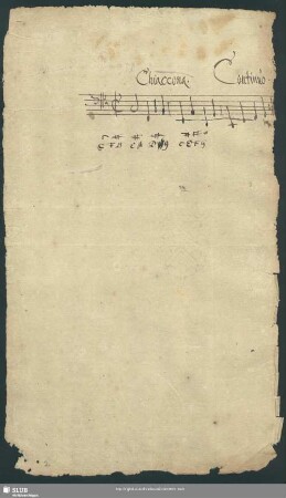 Chiaccona. Continuo. [= b; zusätzl. als Tabulatur]