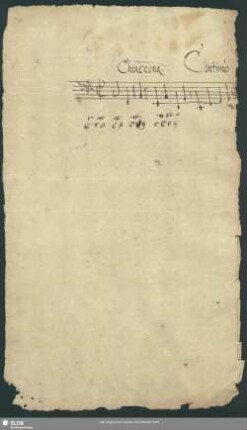 Chiaccona. Continuo. [= b; zusätzl. als Tabulatur]