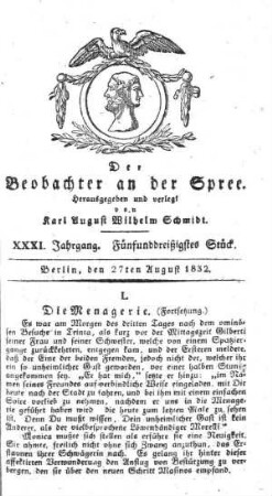 35. Stueck, 27. August 1832