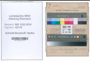 Entnazifizierung Hertha Schmidt-Brockhoff , geb. 09.02.1915 (Aerztin)