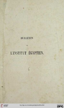 6: Bulletin de l'Institut Egyptien