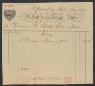 Rechnung No. 259 : Herbstmesse 1827