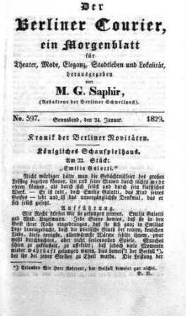 No. 597., Sonnabend, den 24. Januar 1829