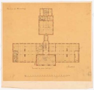Lehrerseminar, Marienburg: 2. Entwurf: Grundriss OG