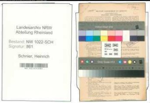 Entnazifizierung Heinrich Schnier , geb. 27.12.1900 (Schlosser)