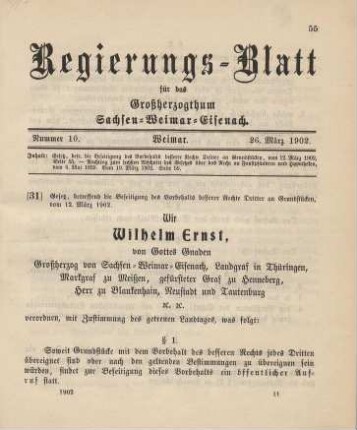 31. Gesetz, betreffend die Beseitigung des Vorbehalts besserer Rechte Dritter an Grundstücken