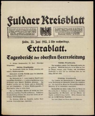 Ausgabe vom Freitag, den 25. Juni 1915.
