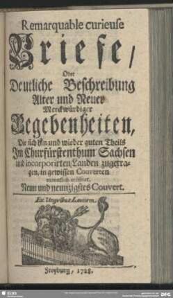 Neun und neuzigstes Couvert