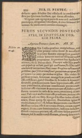 Feriis Secundis Pentecostes ...