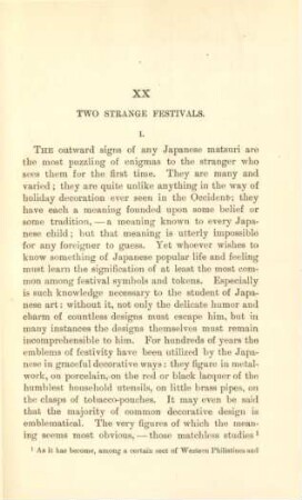 XX. Two strange festivals