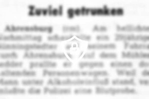 Zuviel getrunken