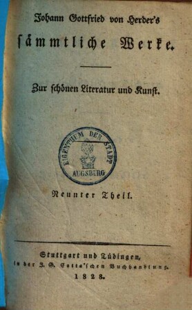 Johann Gottfried von Herder's Blumenlese aus morgenländischen Dichtern