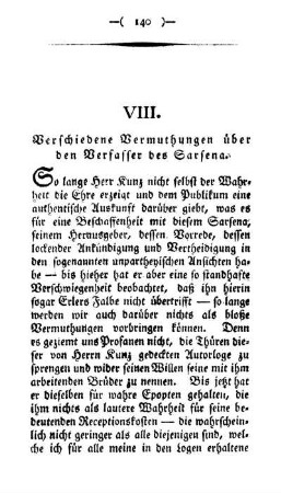 VIII. Verschiedene Vermuthungen über den Verfasser des Sarsena.