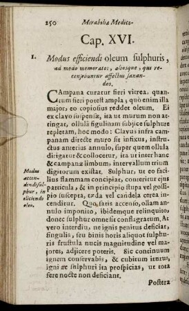Cap. XVI. Modus efficiendi oleum sulphuris ...