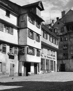 Lindau (Bodensee). Straßenbild mit Kohlehandlung Joh. Themann jr.