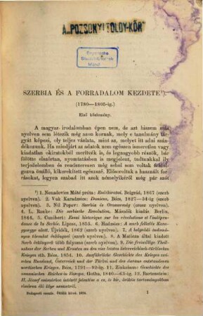 Budapesti szemle : a Magyar Tud. Akadémia megbízásából. 5. 1874 = Sz. 9 - 10