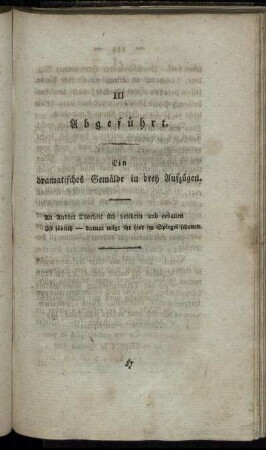 III. Abgeführt.