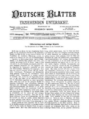 Offenbarung und heilige Schrift : (Schluss)