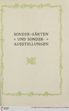 Sonder-Gärten und Sonder-Ausstellungen