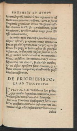 De Priori Epistola Ad Timotheum.