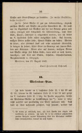 II. Wiesenbau-Plan
