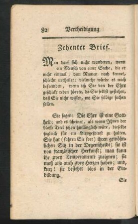 Zehenter Brief.