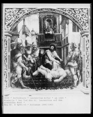 Laurentius-Altar, Predella: Tod des heiligen Laurentius