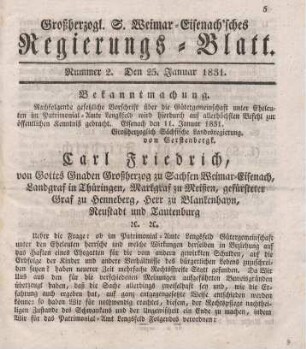 Nr. 2 : 25. Januar 1831