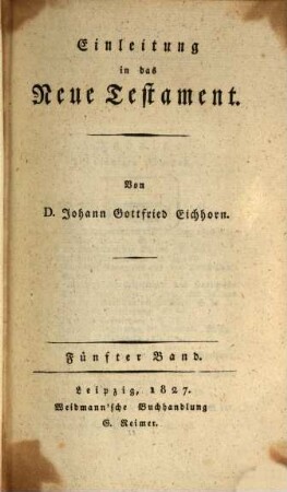 Einleitung in das Neue Testament, 5